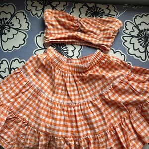 open lace back dress Oxygen Mini Dress Orange Stripe main image 0